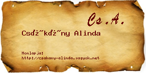 Csákány Alinda névjegykártya